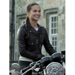 Tomb Raider Alicia Vikander Biker Leather Jacket